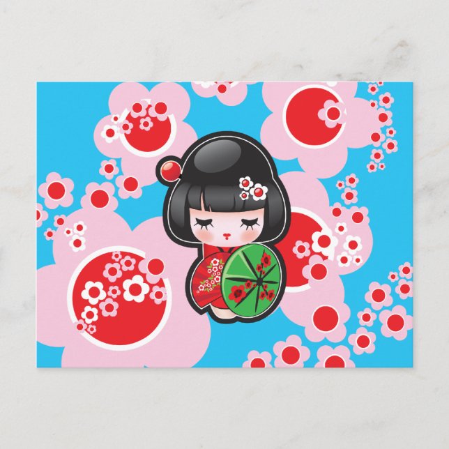 Kawaii Japanese Doll Postkarte (Vorderseite)