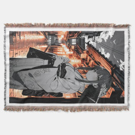 KAWAII Japanese Girl throw blanket Decke