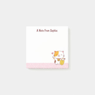 Kawaii Japanese Maneki Neko Viel Glück Cat Post-it Klebezettel