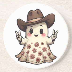 Kawaii Japanese Pastel Cowboy Ghost Halloween Getränkeuntersetzer