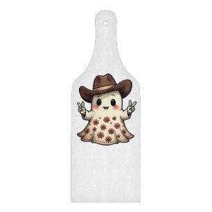 Kawaii Japanese Pastel Cowboy Ghost Halloween Schneidebrett