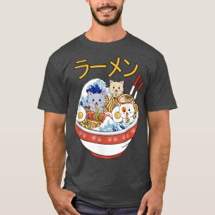 Kawaii Japanisch Anime Cat Bowl Ramen Noodle Kanag T-Shirt