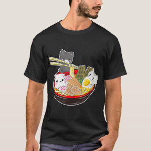 Kawaii Japanisch Anime Cat Hoodie Bowl Ramen Noodl T-Shirt
