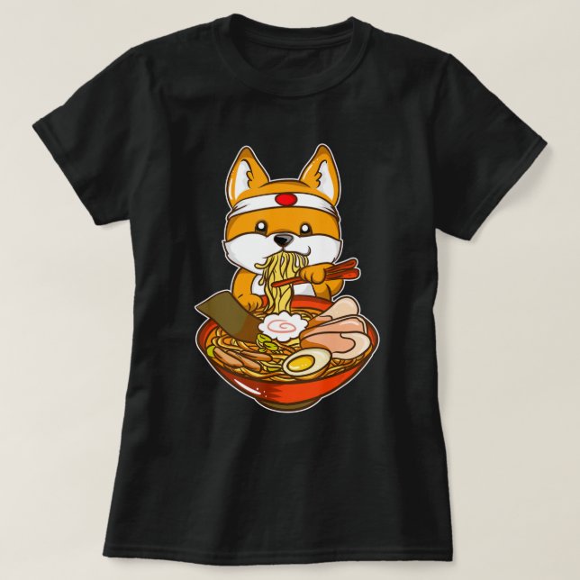 Kawaii Japanisch Anime Shiba Inu Ramen.png T-Shirt (Design vorne)