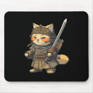 Kawaii Japanisch Style Samurai Cat Anime Mousepad