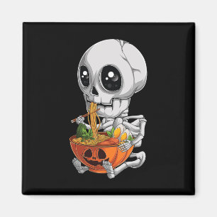 Kawaii japanische Anime-Skelett-Halloween-Ramen-Fo Magnet