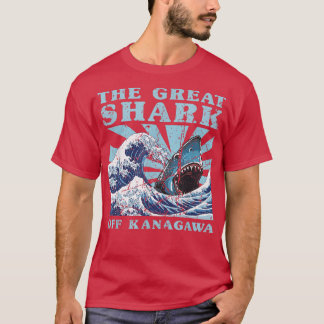 Kawaii Japanische Große Welle Großer Hai Niedlich T-Shirt