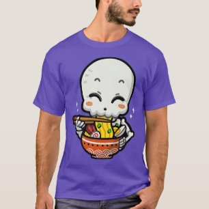 Kawaii Japanischer Anime Skeleton Ramen für Unise T-Shirt