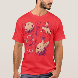 Kawaii Japanischer Boba Tea Guinea Pig Donut Cooki T-Shirt