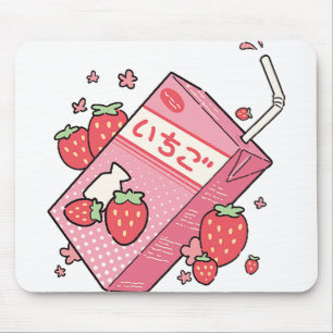 Kawaii japanischer Erdbeersaft-Kasten Mousepad