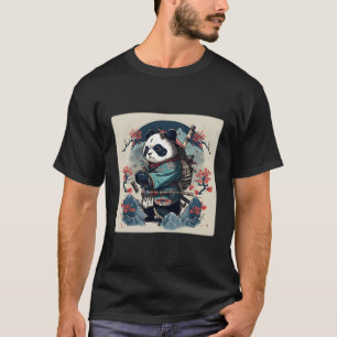 Kawaii Japanischer Stil Samurai Anime Panda T-Shirt