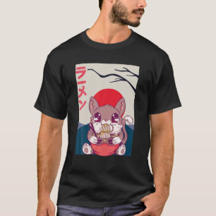 Kawaii Japanisches Eichhörnchen Cat Eat Ramen währ T-Shirt
