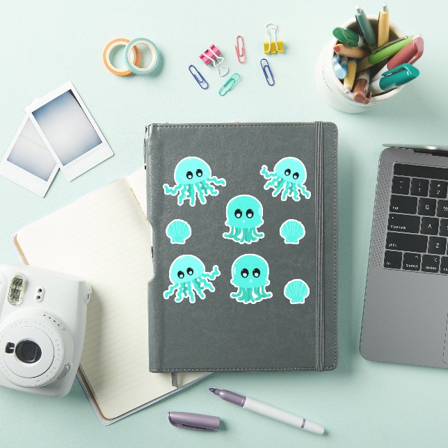 Kawaii Jellyfish Süße Tier Sticker Set (iPad Hülle)