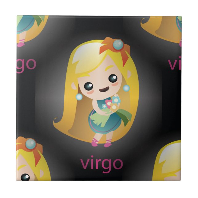 kawaii Jungfrau Fliese (Vorderseite)