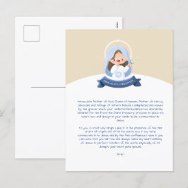 Kawaii Jungfrau Mary Prayer Feiertagspostkarte