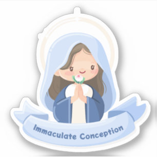 Kawaii Jungfrau Mary Praying Sticker