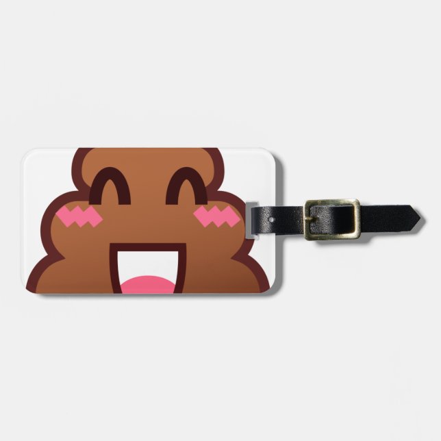 Kawaii kacke Emojis Gepäckanhänger (Vorderseite horizontal)