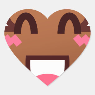 Kawaii kacke Emojis Herz-Aufkleber