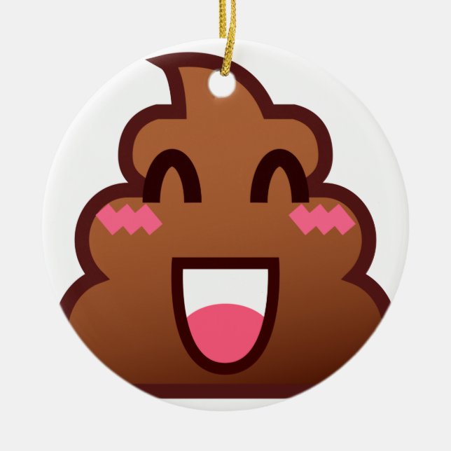 Kawaii kacke Emojis Keramikornament (Vorne)