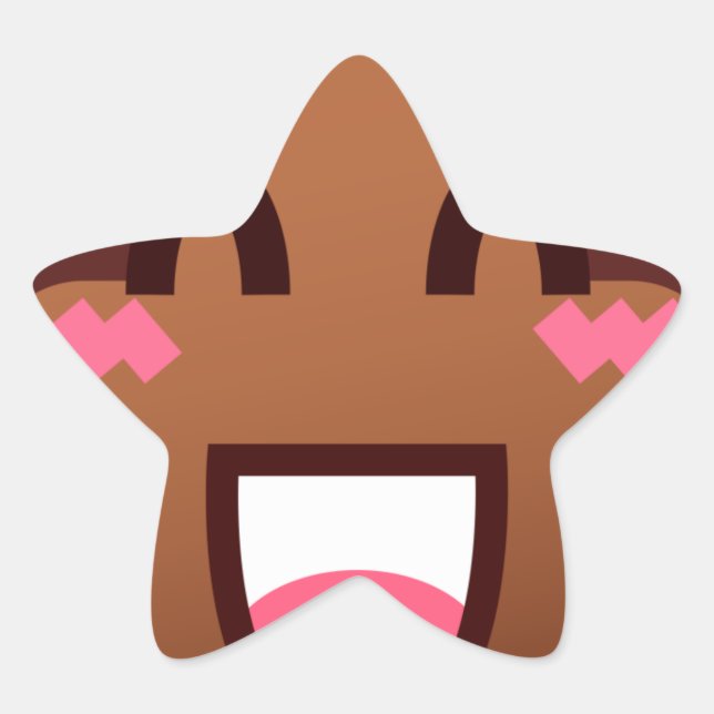 Kawaii kacke Emojis Stern-Aufkleber (Vorderseite)