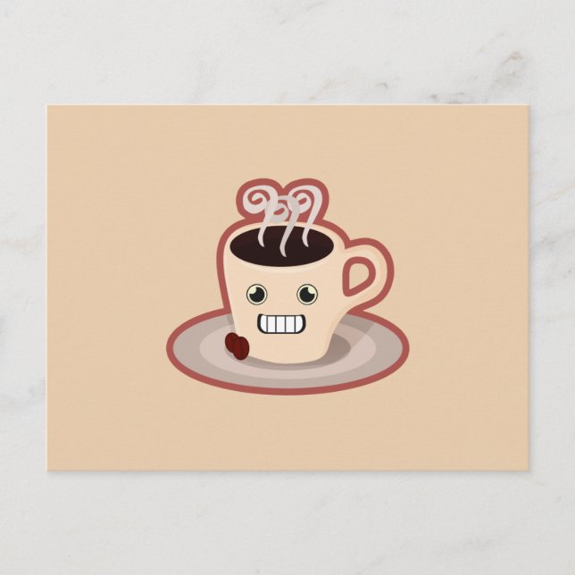 Kawaii-Kaffee Postkarte (Vorderseite)