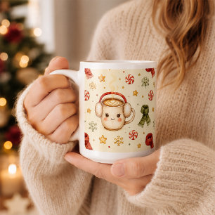 Kawaii-Kakao-Tasse-Zuckerstangen-Weihnachtstasse Kaffeetasse