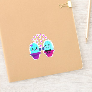 kawaii Kaktus Liebe Aufkleber