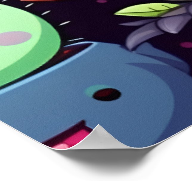 Kawaii-Kaktusposter Poster (Ecke)