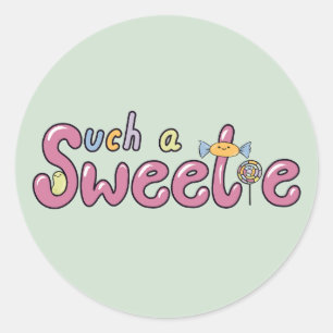 Kawaii-Kandithema-Motiv Runder Aufkleber