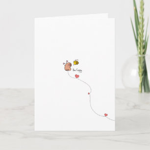 Kawaii-Kapybara-Bienen-Wortspiel Valentinstagskart Karte