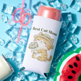 Kawaii-Katz-Gärtner Sommer-Rosen-Sträußchen-Flasch Selters Dosenkühler