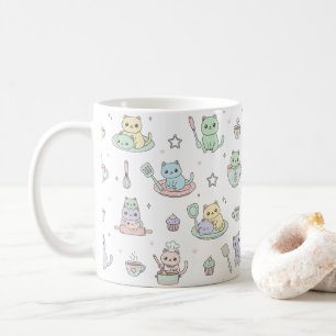 Kawaii-Kätzchen-Backmuster-Kaffeetasse Kaffeetasse