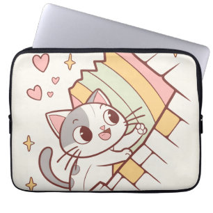 Kawaii-Katze durchbricht Laptop-Hüllen   süß  Laptopschutzhülle