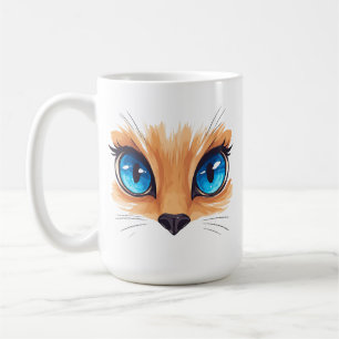 Kawaii Katze Große Blaue Augen Süßes Tier Illustra Kaffeetasse