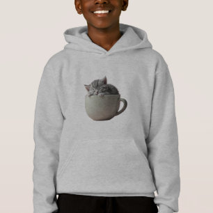 Kawaii-Katze in Matcha-Latte Süße Ästhetik Hoodie