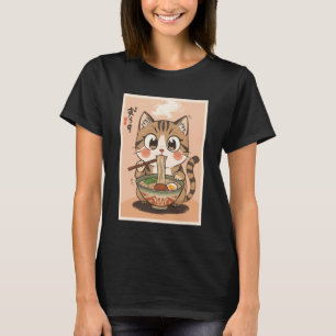 Kawaii-Katze isst Ramen Anime Merch Anime Geschenk T-Shirt