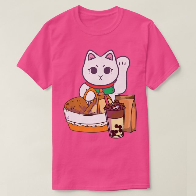 Kawaii Katze mit Boba Bubble Tee Neko Anime Cu (Design vorne)