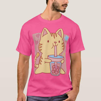 Kawaii Katze mit Boba Tea Katze trinken Blasen Tee
