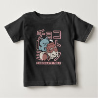Kawaii-Katze mit Schokoladenmilch – Japanische Pop