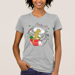 Kawaii-Katze Ramen-Nudel Lustige Haustierkatze T-Shirt