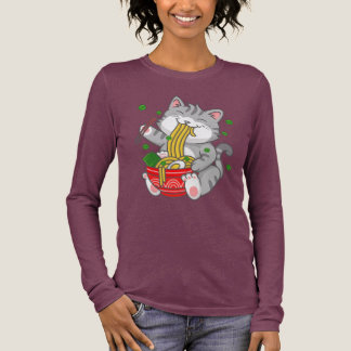 Kawaii-Katze Ramen-Nudel Lustige Haustierkatze Tri-Blend Shirt