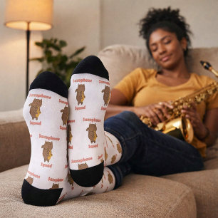 Kawaii-Katze spielt Saxophon Squad-Musik Socken