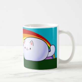 Kawaii Katze und Regenbogen Kaffeetasse
