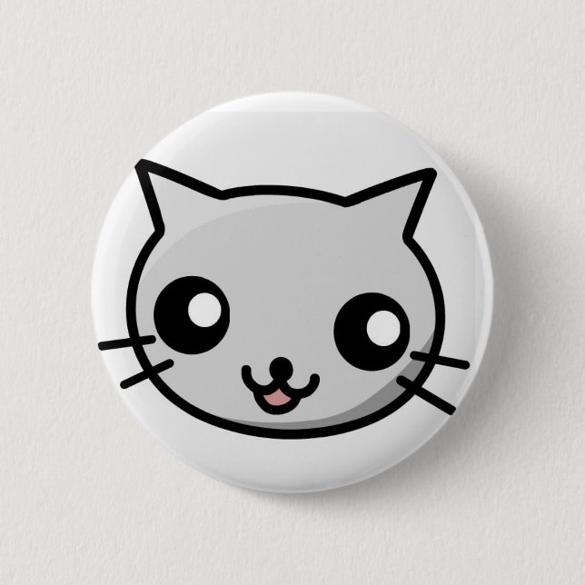 Kawaii Katzen-Abzeichen Button (Vorderseite)