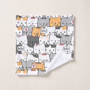 Kawaii-Katzen Waschlappen