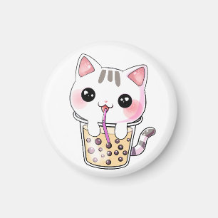 Kawaii-Katzenblasen-Tee Magnet