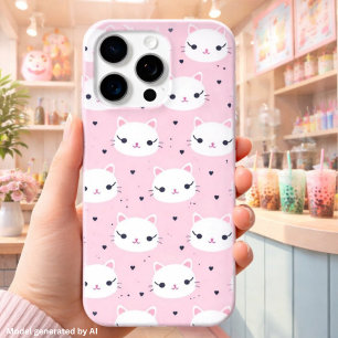 Kawaii Katzengegenden mit Herz - Niedliches rosa M Case-Mate iPhone Hülle