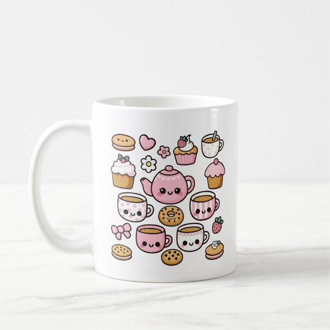Kawaii Kekse und Tee Kaffeetasse (Links)