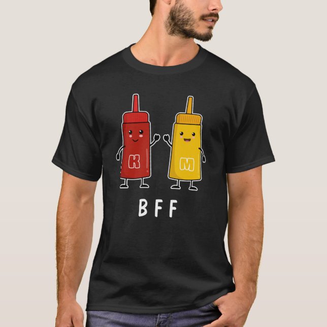 Kawaii Ketchup & Mustard: Beste Freunde für das T- T-Shirt (Vorderseite)
