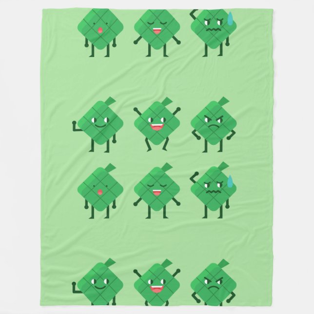Kawaii Ketupat-Decken Fleecedecke (Vorderseite)
